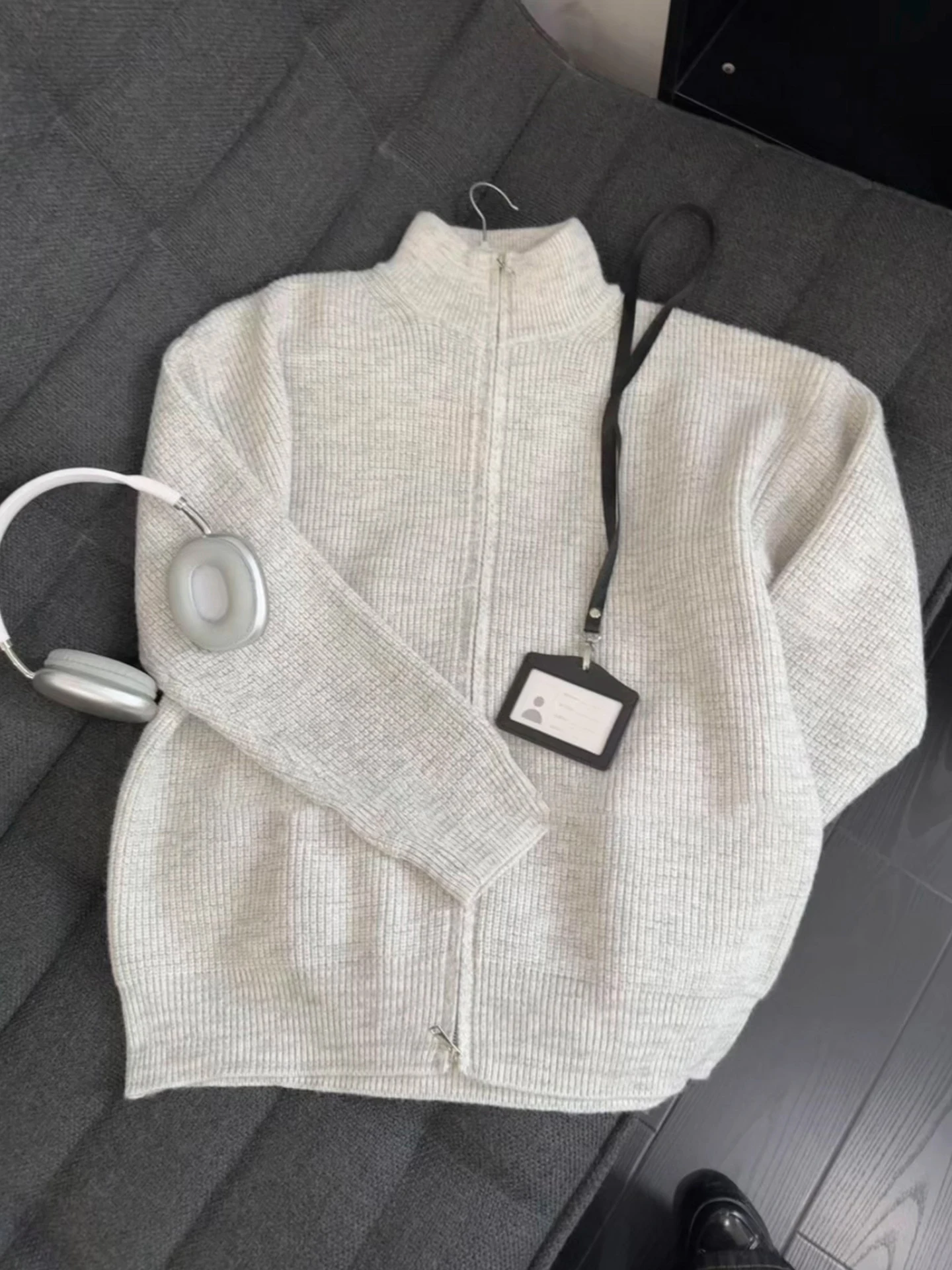 

Cleanfit Men's Knitted Cardigan Sweater Double Zipper Stand Collar Lazy Sle Autumn Winter Faion High End Feeling Casual O...