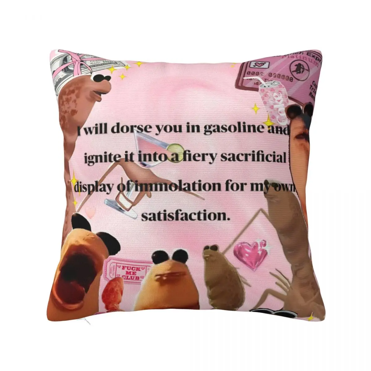 Marcus The Worm Meme Square Pillow Case You're Ruining The Vibe Cushion Covers Customized Decor Pillowcase for Home 45x45cm