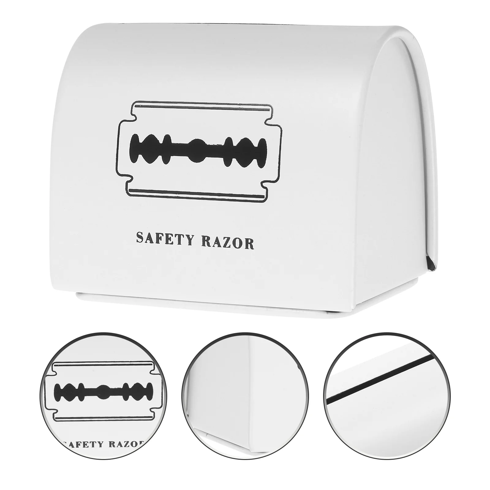 Blade Storage Iron Box Shaver Disposal Case Shaving Container for Barbershop Holder Metal Hair Salon Knife