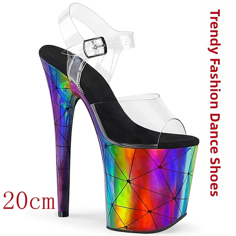 Fashionable Fishmouth High Heels Waterproof Platform 20cm Ultra High Stiletto Thick Bottom New Trend Steel Pole Dance Show