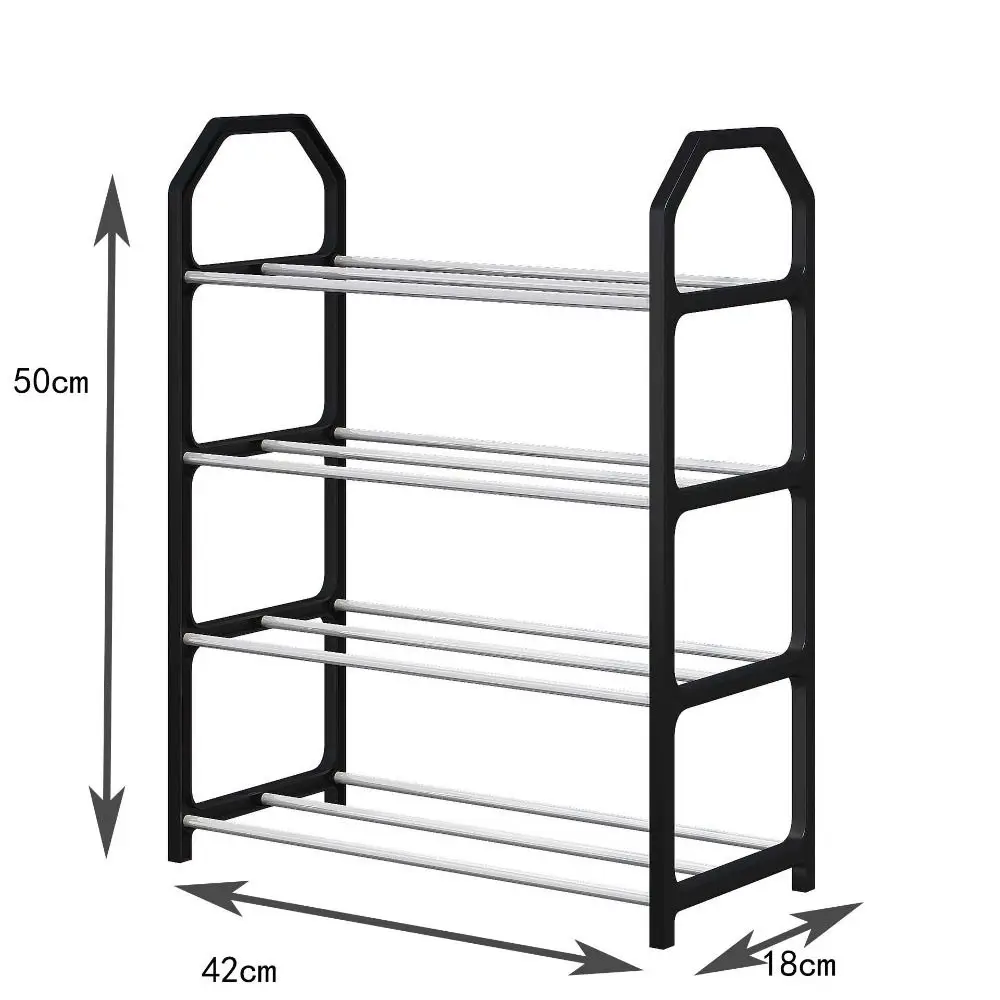 Accessories Space Saving Simple Shoe Rack 4 Tiers Easy Installation Shoe Shelf Removable Shoe Cabinet Dorm