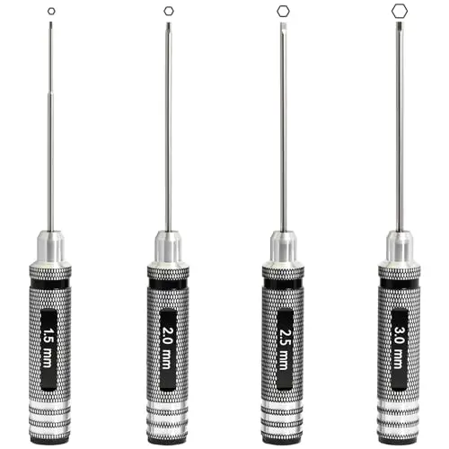 RC Hex Driver Set 1.5/2.0/2.5/3.0mm, RC Screwdriver Kit | Alloy Steel Bits & Magnetic Tips, Quick-Change Allen Wrench