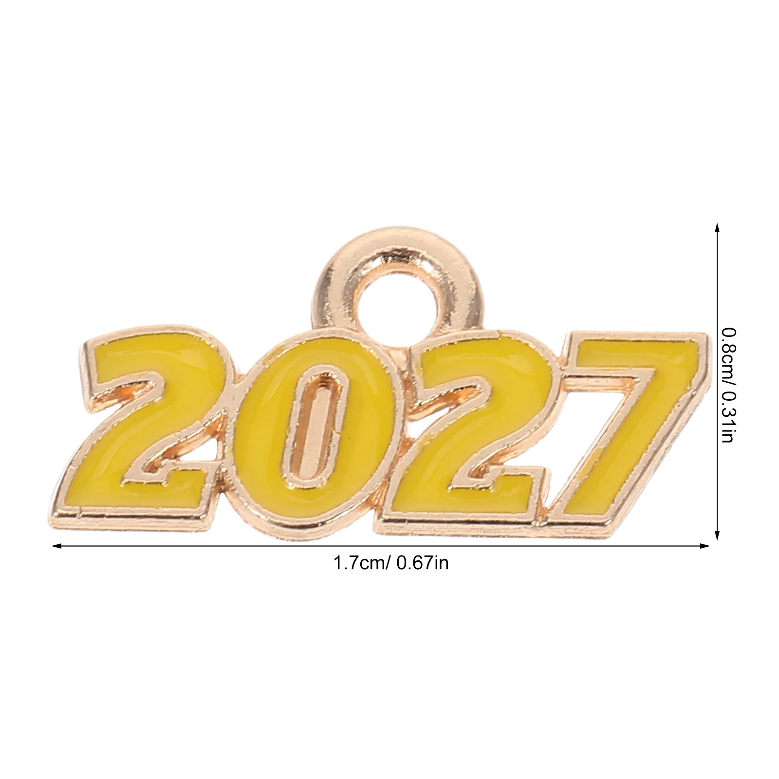 100Pcs Pendant Charms Alloy 2027 Year Number Charms for Jewelry Making Graduation New Year Necklace Bracelet Keychain DIY