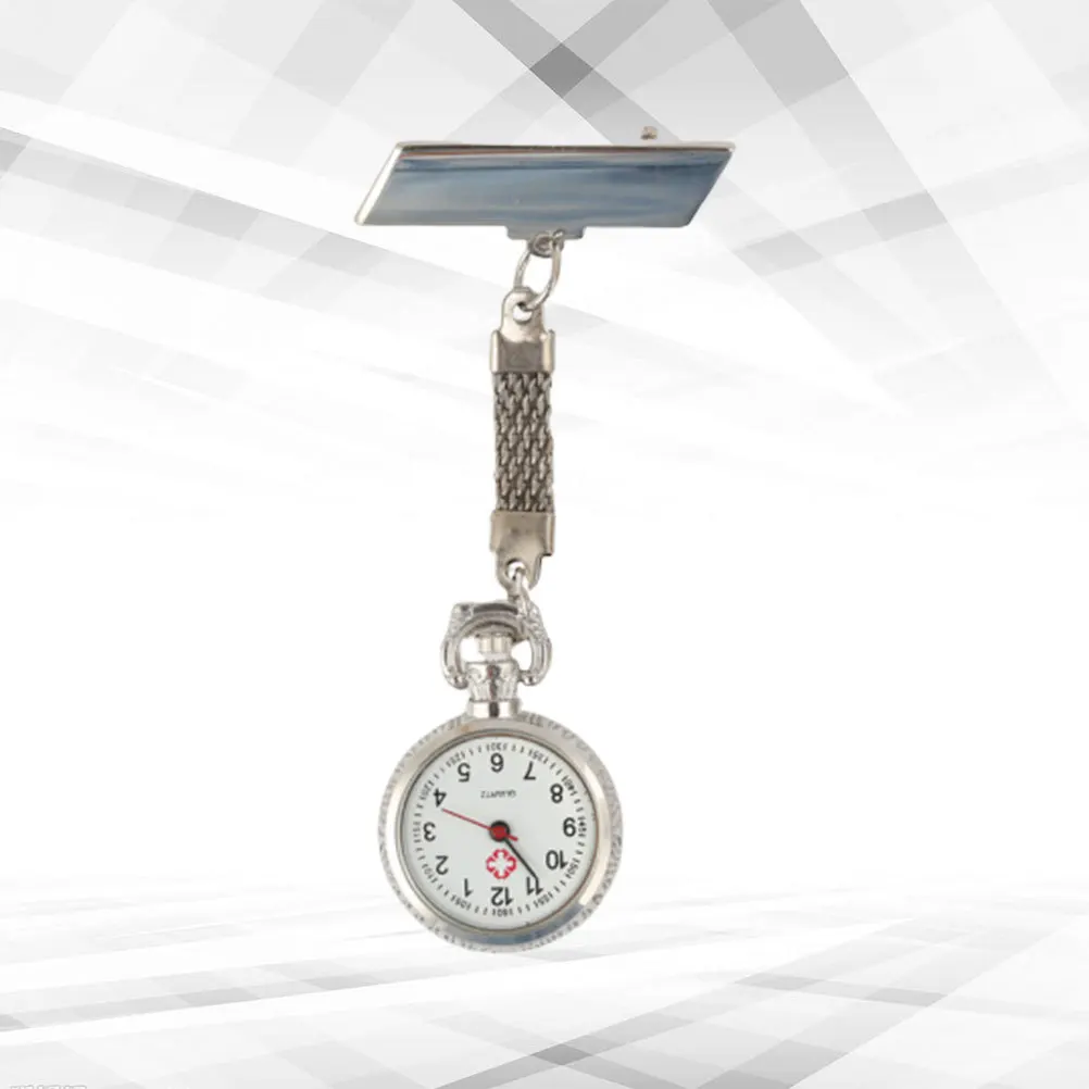 ساعة ممرضة ساعة جيب طبية كوارتز فضية معلقة ساعة لموظفي الطبيب هدية أداة تغيير التمريض المتينة #3