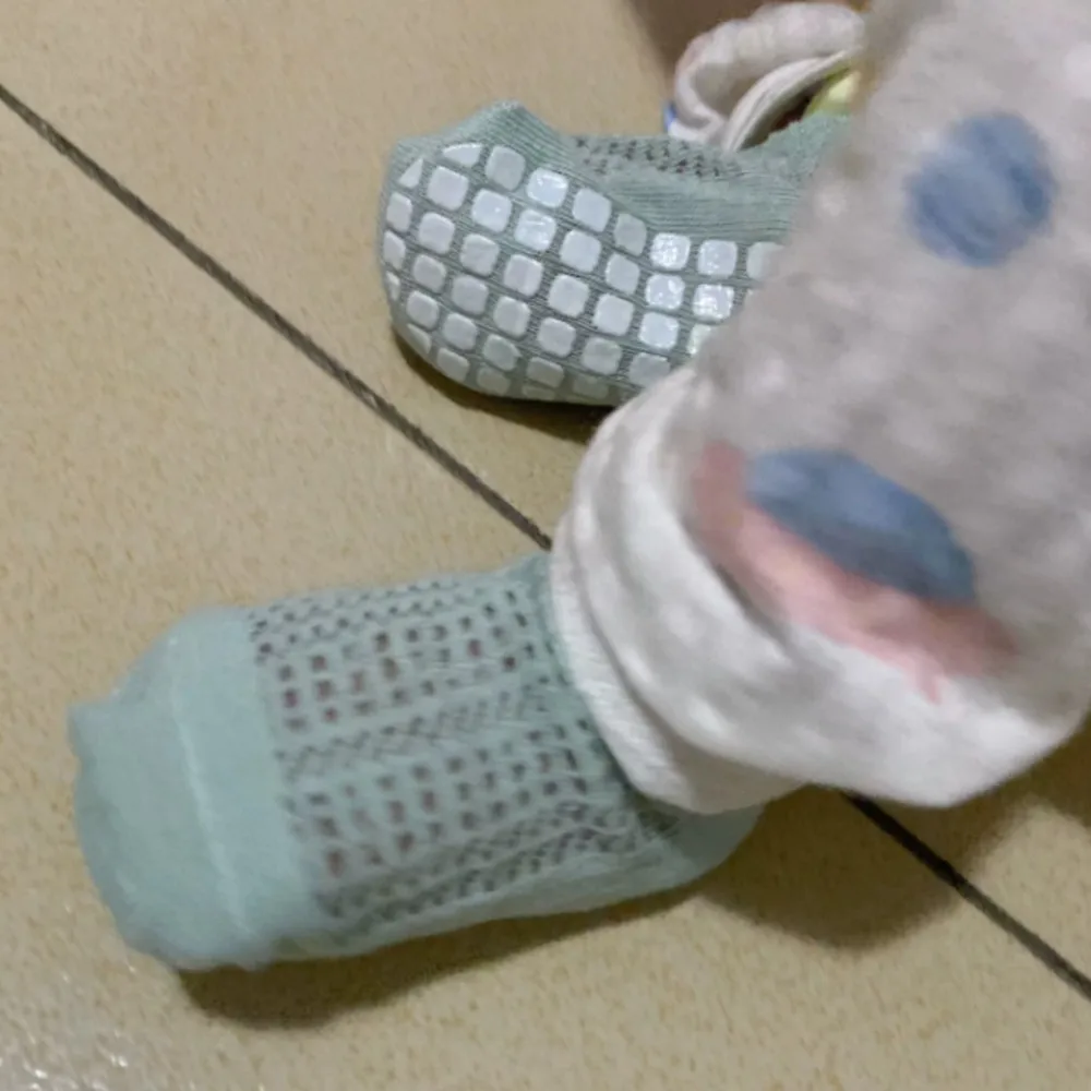 Baby floor socks spring and summer anti-slip breathable mesh socks baby and toddler summer pure cotton short sock kids girl