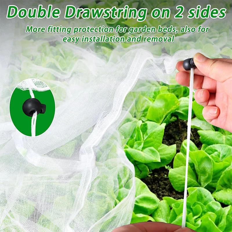 Scalebeard Plant Protection Netting Garden Row Cover Mesh Cage Cover Vegetable Seedling Flower Bed Greenhouse Gardening Supplies