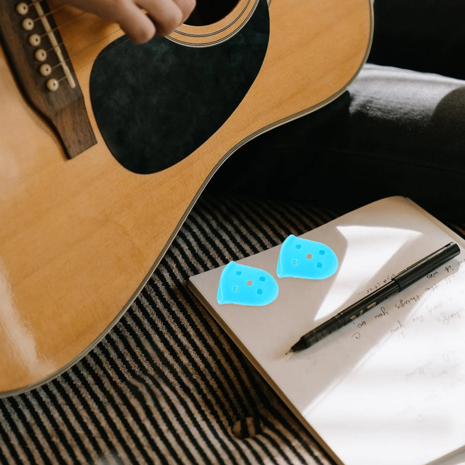 

10pcs Guitar Fingertip Protectors Silicone Finger Guards For Ukulele Beginner Size Xs High Quality Ventilated Comfortable Green