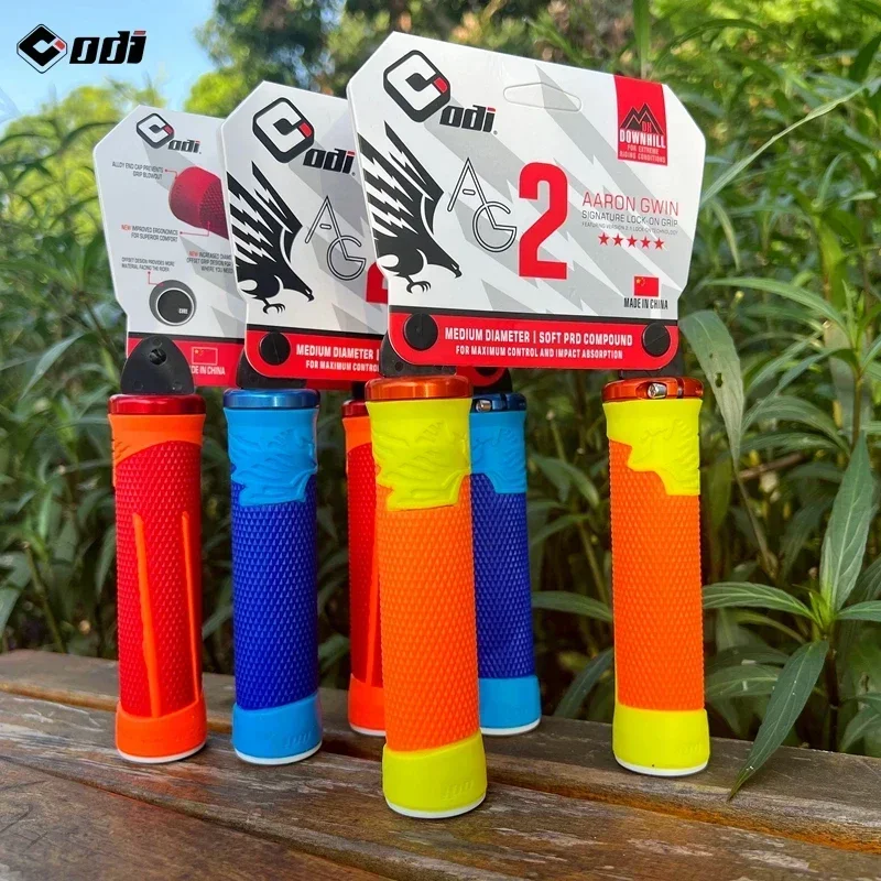 

ODI MTB Bike Silicone handle Grips Comfortable AG2 Lockable bike Grip aluminum lock ring Anti-Slip two-tone Handlebar Grip