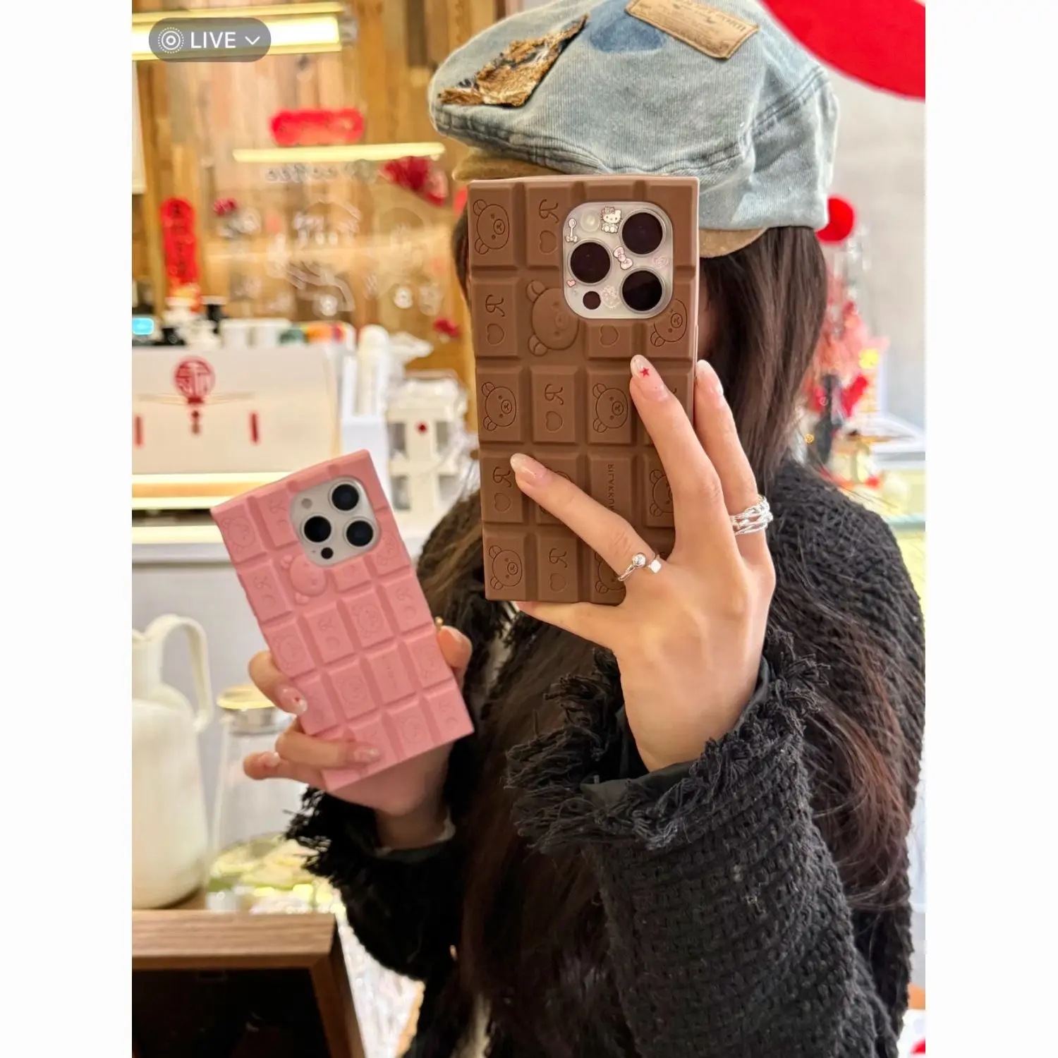 Cartoon three-dimensional keyboard Rilakkuma cute fashionable soft shockproof phone case for iPhone 13 14 15 16 17pro max