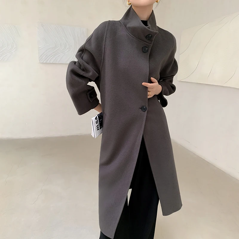 2024 New Women's Cashmere Thick Woolen Coat Extended Edition Business Classic Versatile Leisure Fashion Style