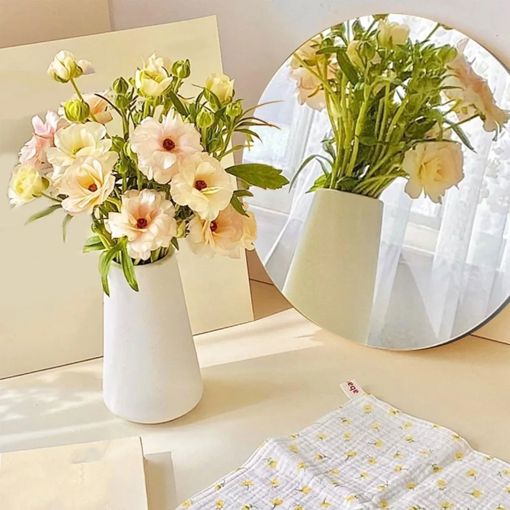 AB66-Mirror Tiles For Wall& For Table Wedding Decor, 8 Inch Circle Round Mirrors 10-Pack For Centerpiece Display