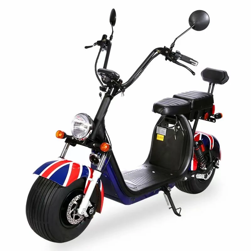 Hot Sell Citycoco 60V 1500W Adult Electric Scooter 8 Inch Big Wheels    Tire Citycoco Removable Battery Two Seats Citycoco