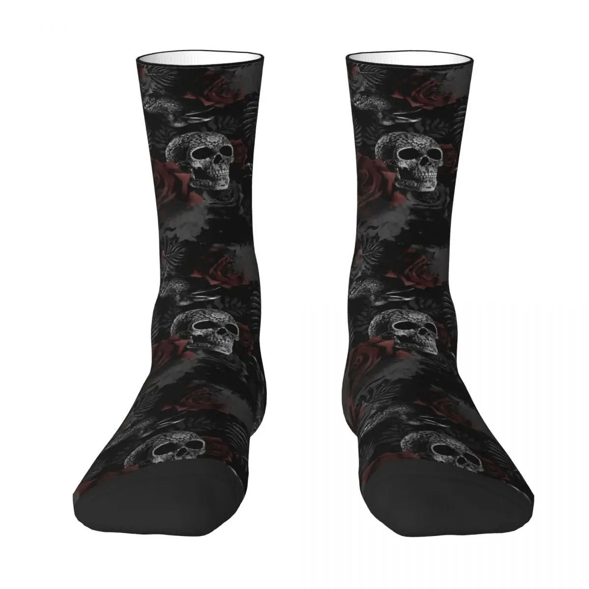 Skull Flowers Socks Gym 3D Print Boy Girls Mid-calf Sock