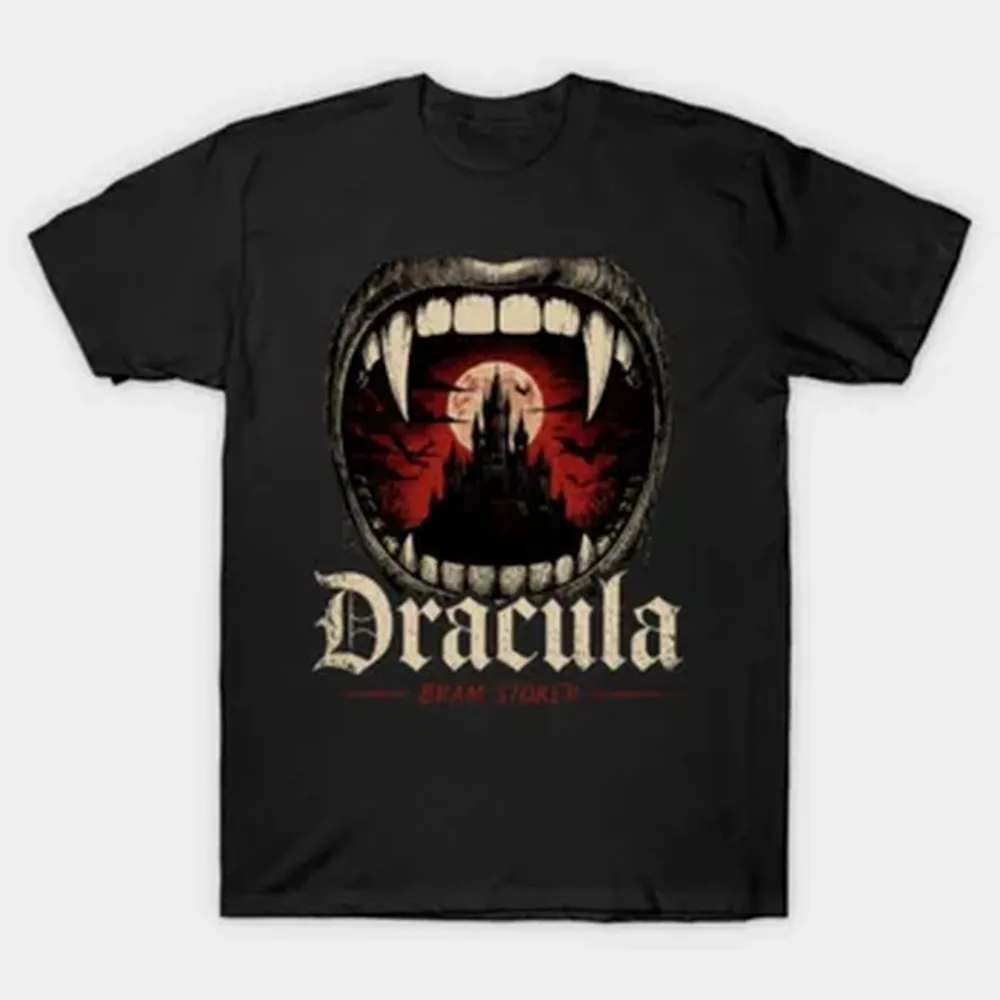 Dracula Gothic Vampire Castle Horror T-shirt For Men Women 100% Cotton T Shirts Short Sleeve
