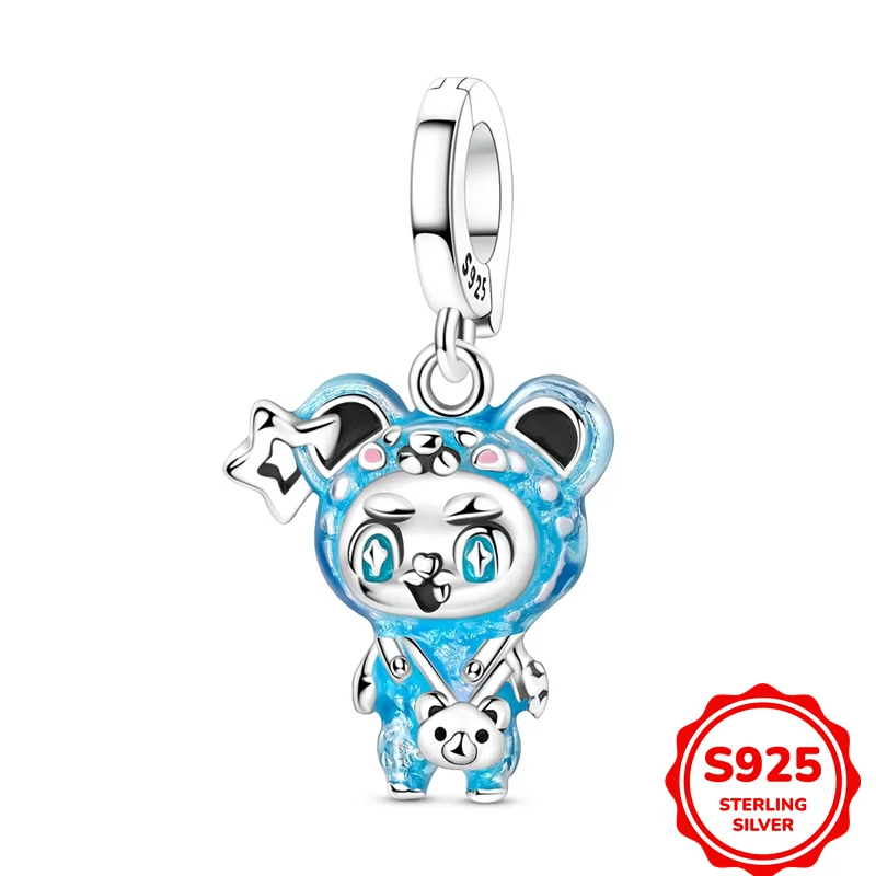 

Original 925 Sterling Silver Little Bear Figurine Pendant Charms Beads Fit DIY Bracelet Necklace Engagement Birthday Jewelry Gif