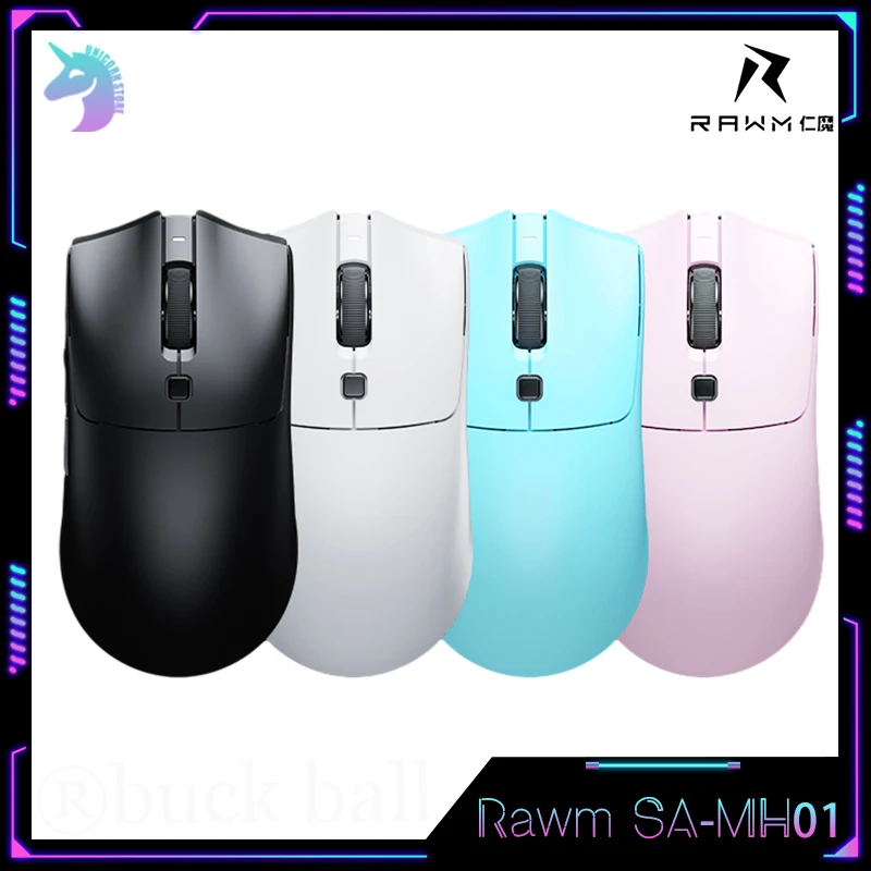 

New Rawm SA-MH01 Gamer Mouse 3Mode 2.4G Bluetooth Wireless Mouse PAW3395 Lightweight Ergonomic Mice Gaming Mouse Boy Office Gift