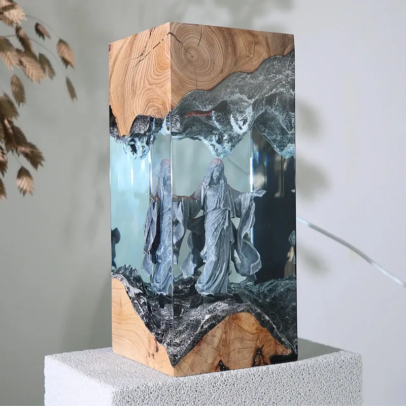Jesus Figure Organism Resin Table Light Creactive Art Decoration Lamp Belief Culture Theme Night Light  USB Charge