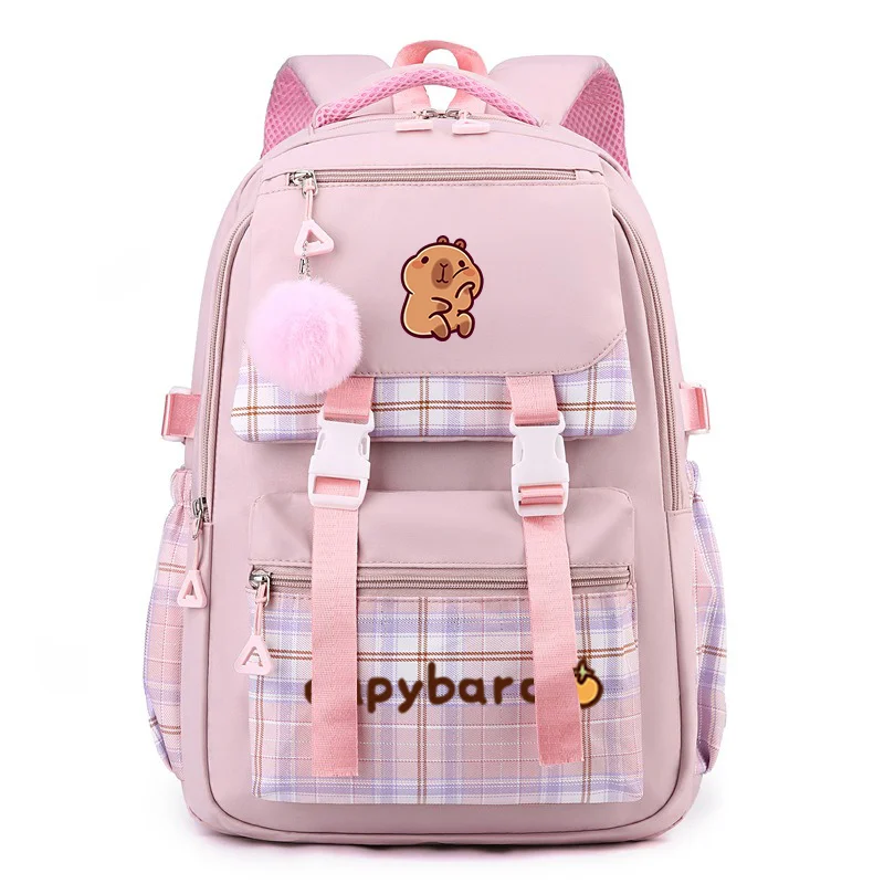 Women's Large Capacity Nylon Backpack Water Resistant Sturdy Shoulder Bag Multiple Compartments Practical Versatile Design