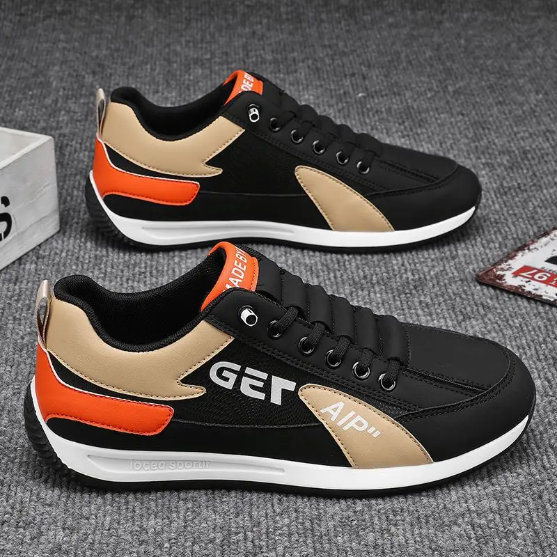 Men Leather Shoes Sneakers Trendy Casual Shoes Breathable Leisure Male Sneakers Non-Slip Soft Footwear Men's Vulcanized Shoes