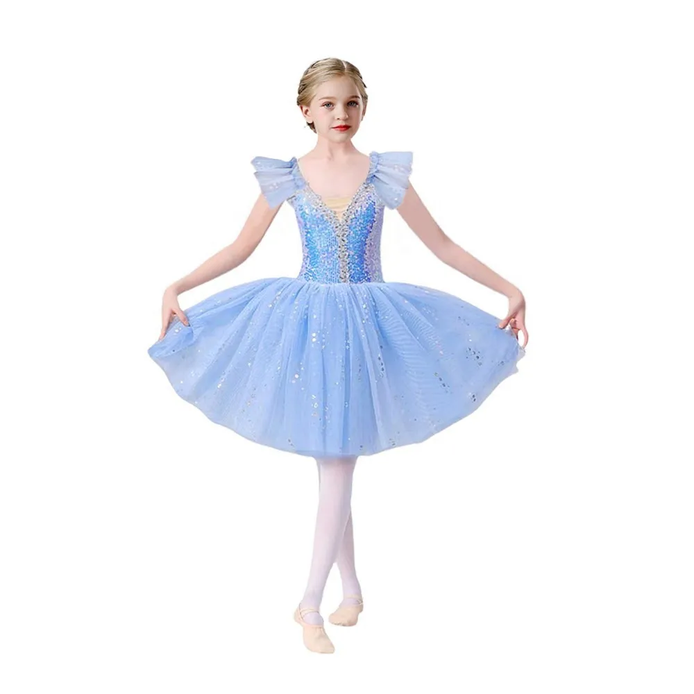 Girls\' dance dresses, children\'s ballet dresses, girls\' sequin dance dresses, children\'s collective performance costumes