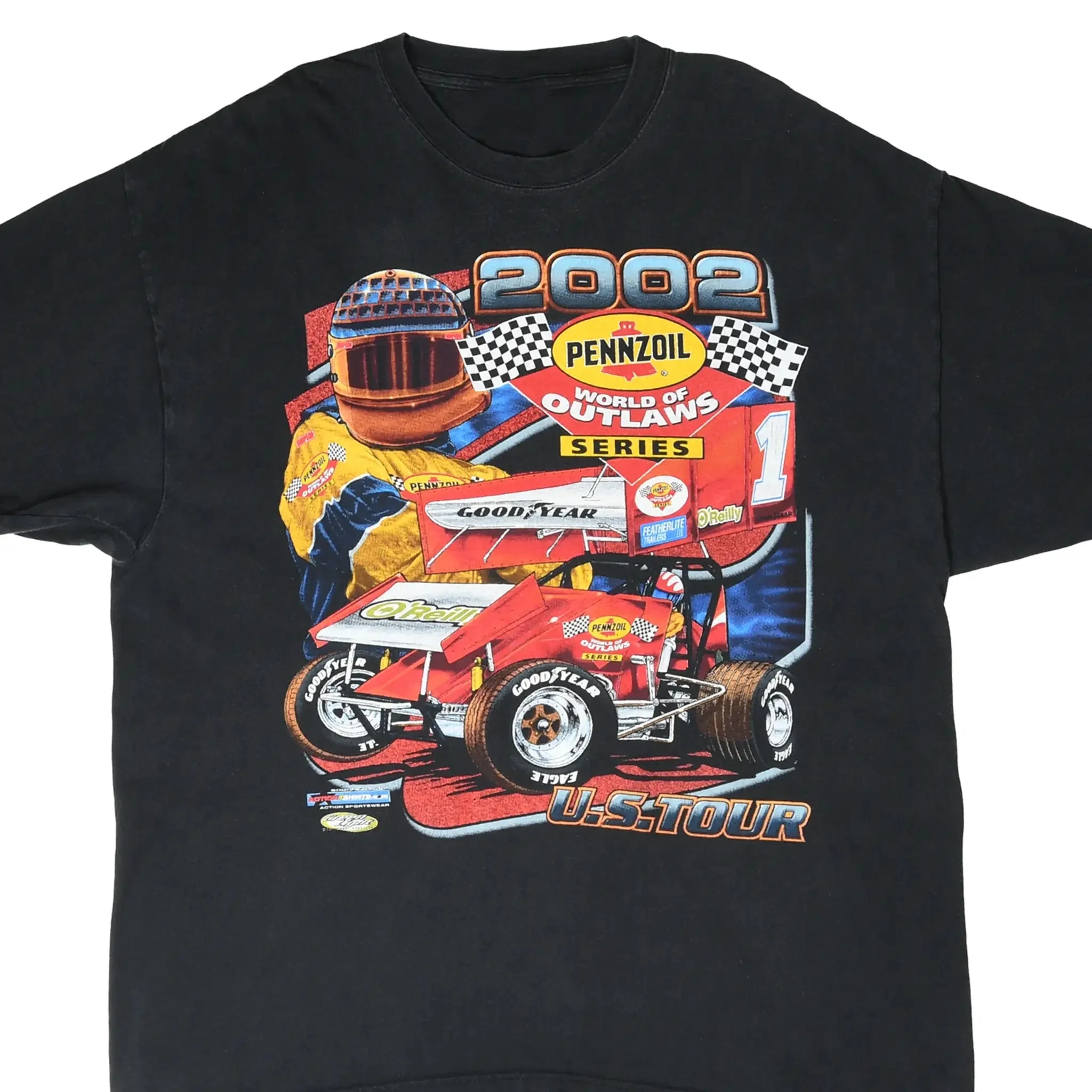 World of Outlaws 2002 Vintage Racing Graphic T-Shirt Cotton Men Women Streetwear Tee