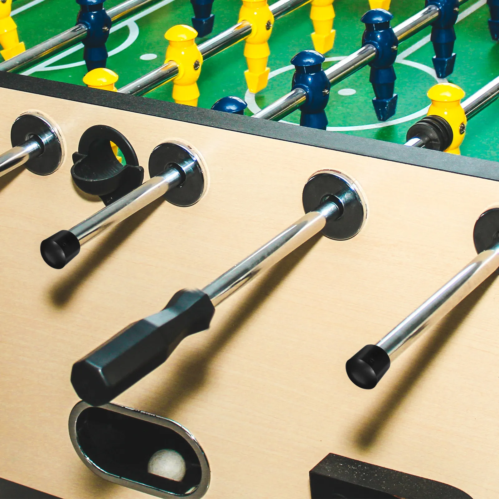 

16 шт. Защитные круглые пластиковые заглушки для стола для настольного футбола, черные наконечники для стержней, защитные колпачки для труб, для игровой комнаты