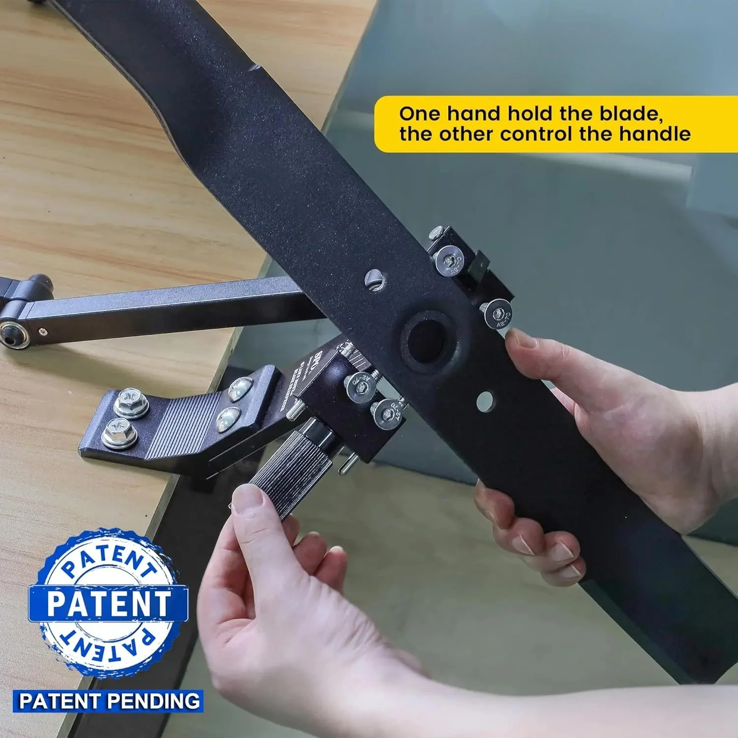 

[Updated] Lawn Mower Blade Sharpener 15°-45° Adjustable Frame with Ball Bearing Manufacture Handle,Use with Angle Grinder, Black