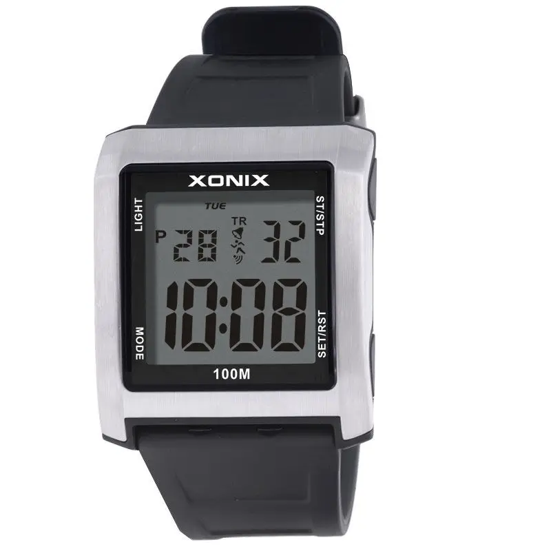 XONIX Fashion Multifunctional Large Digital Men's Elderly Luminous Waterproof Sports Watch Electronic Watch Square