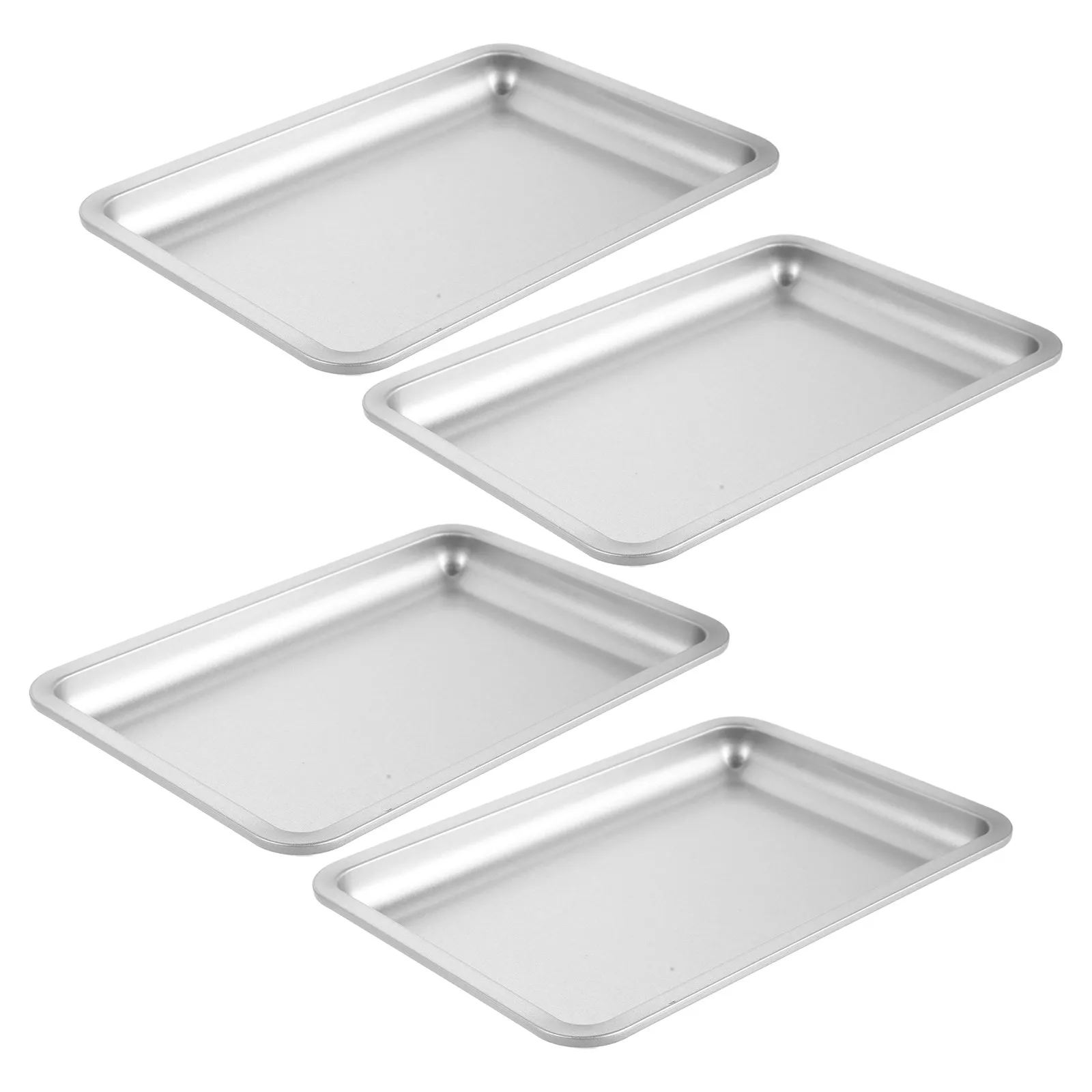 

Набор из 4 органайзеров для маникюра: штабелируемые металлические подносы из нержавеющей стали для маникюрного стола, салона красоты и хранения украшений