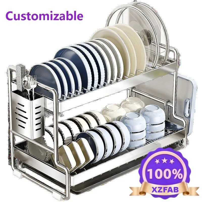 Factory Direct 2026 Dish storage rack Kitchen rack Multifunctional household Drying dish Drain Countertop dish Chopsticks box