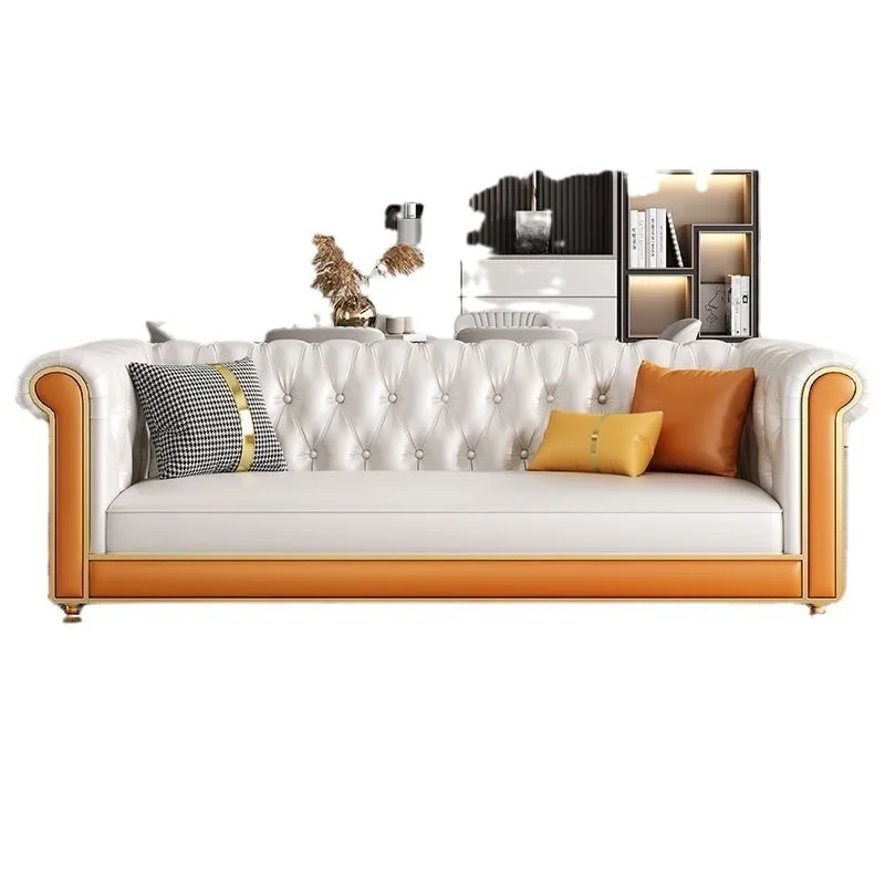 

High-end straight row reception small apartment living room beauty salon clothing store modern pull-up sofa