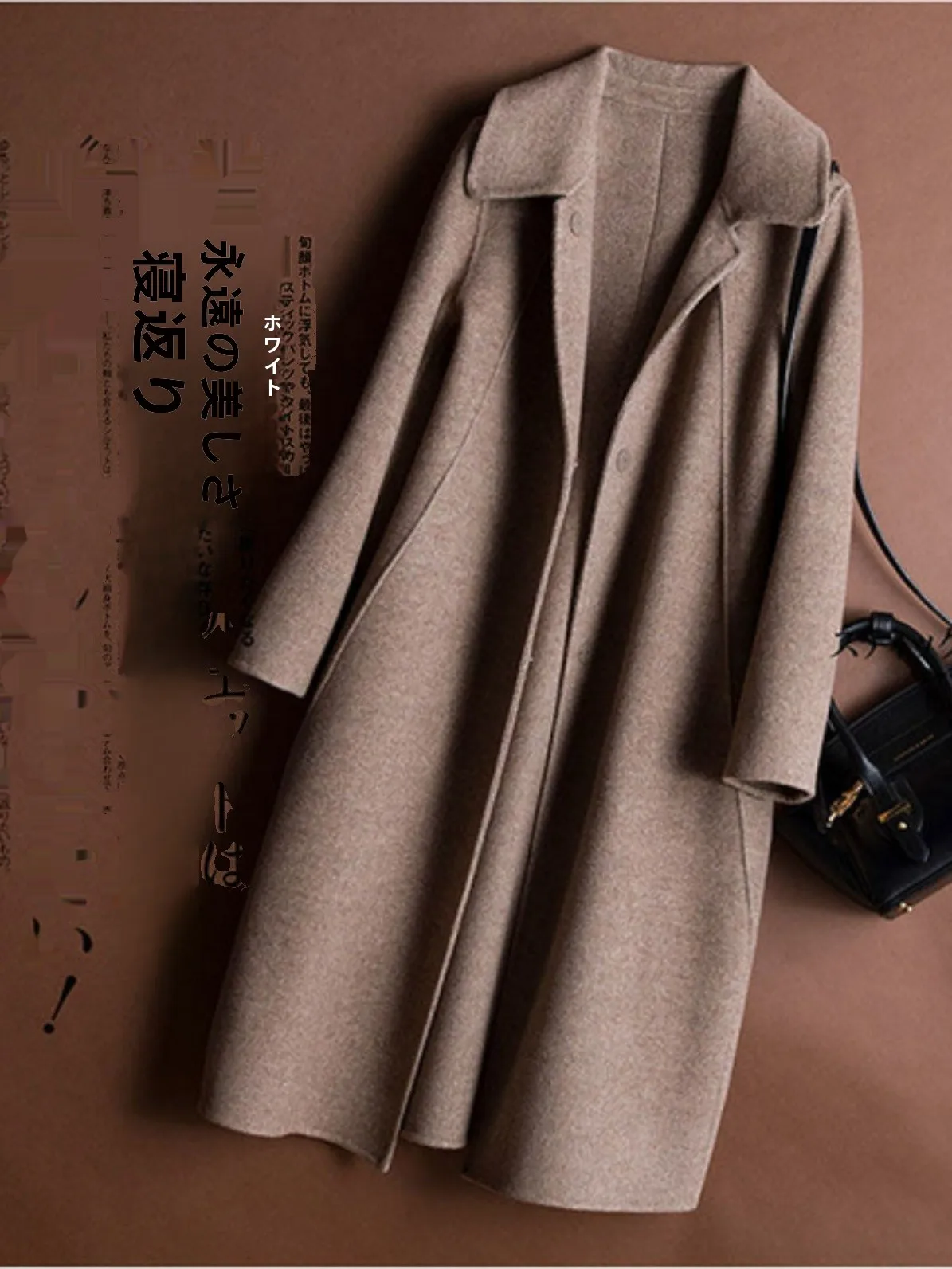 Handmade Woolen Coat Women's Casual Style Mom Clothes Doll Collar Mid-Length Korean Version Spring Autumn Popular Outerwear