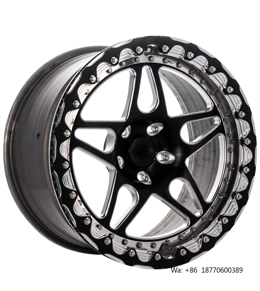 

Deep Concave 2 Piece Beadlock 5x114.3 5x120 5x130 Forged Alloy Drag Racing Car Wheel Rim 15 17 18 20 Inch ATV&UTV Wheel