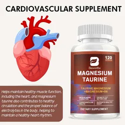 BEWORTHS Magnesium Taurine Capsules Cardiovascular Health Supplement Improve Nerve Conduction Promote Fat Metabolism Calm Down