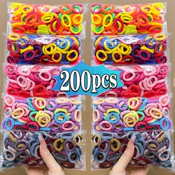 200pcs/Set Children Elastic Hair Bands Girls Rubber Band For Kids Sweets Scrunchie Hair Ties Clip Headband Baby Hair Accessories