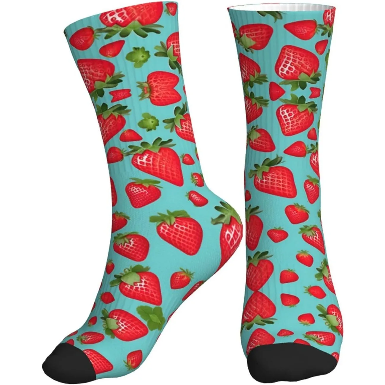

Cute strawberry print Mid tube sports socks for men and women breathable comfortable socks running