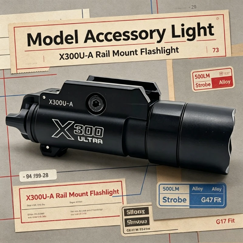 Outdoor Hobby Game Fitting 20mm Tunable Rail Holder X300U-A 500LM Strobe Flashlight Model Handcraft Upgrade Gear