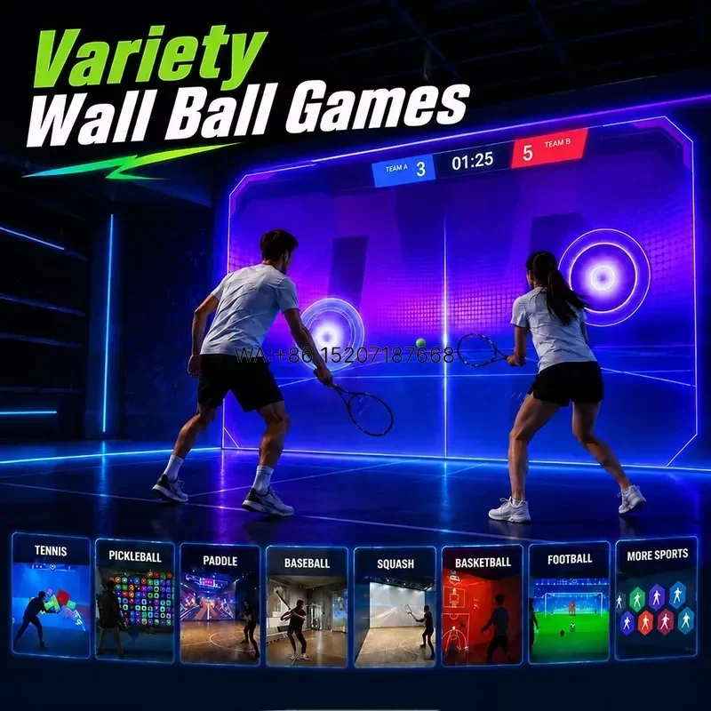 Wmwmnu for Virtual Multiball Interactive Wall Sports Games with Projector or LED Screen for Attraction Throw Ball Reaction