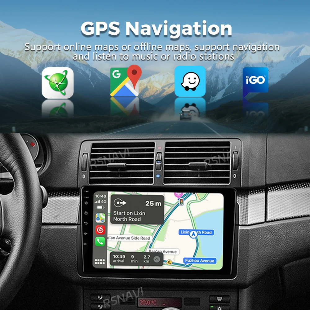 Android 14 untuk BMW 3-Series E46 M3 318 320 325 330 335 2K QLED Android Radio Multimedia Mobil pemutar Video AI suara CarPlay stereo