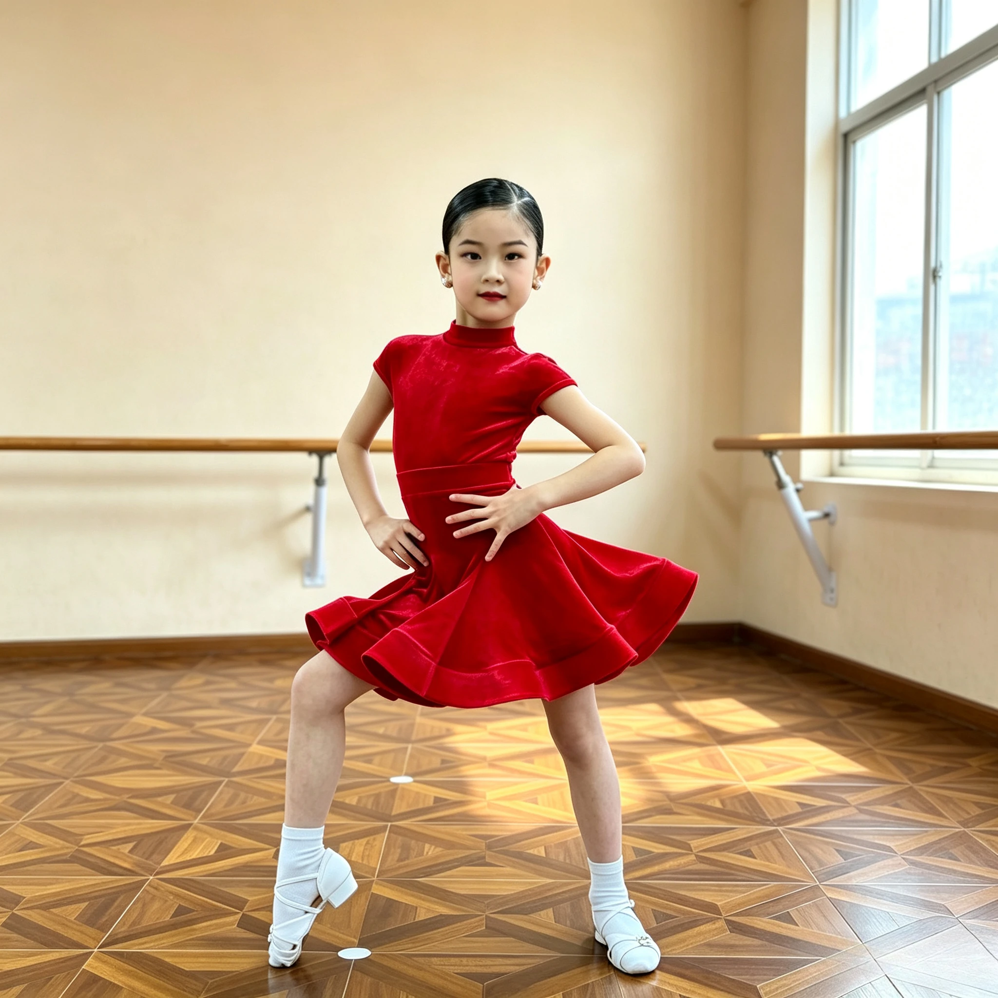 子供ベルベットラテンダンス競技ドレス女の子社交サルサタンゴルンバパフォーマンスウェア子供ダンス衣装ダンスウェア