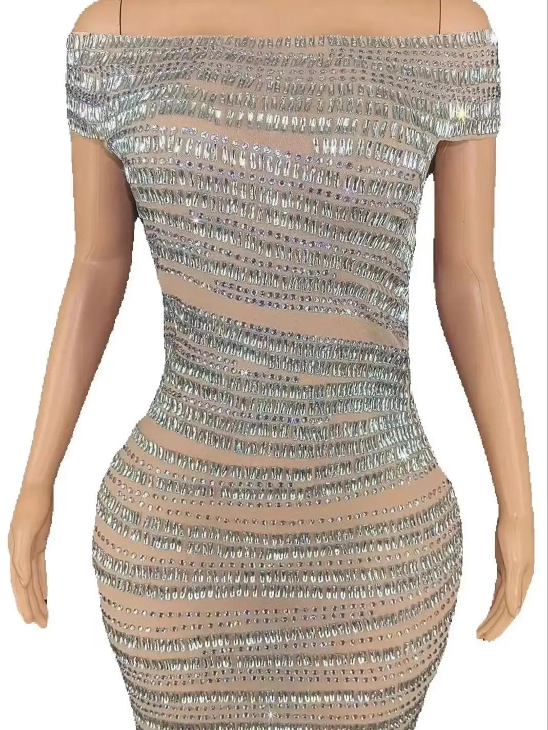 ZD elegante abito da sera da sposa musulmano per le donne con paillettes di cristallo collo alto manica lunga sirena formale festa di ballo 2023