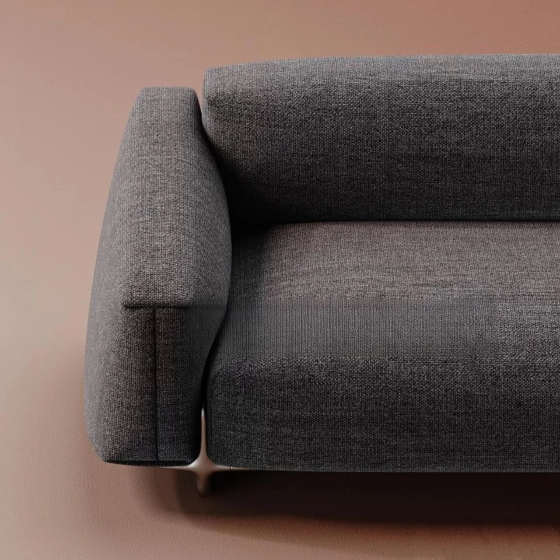 Three-person small apartment cotton and linen sofa, leisure living room sofa