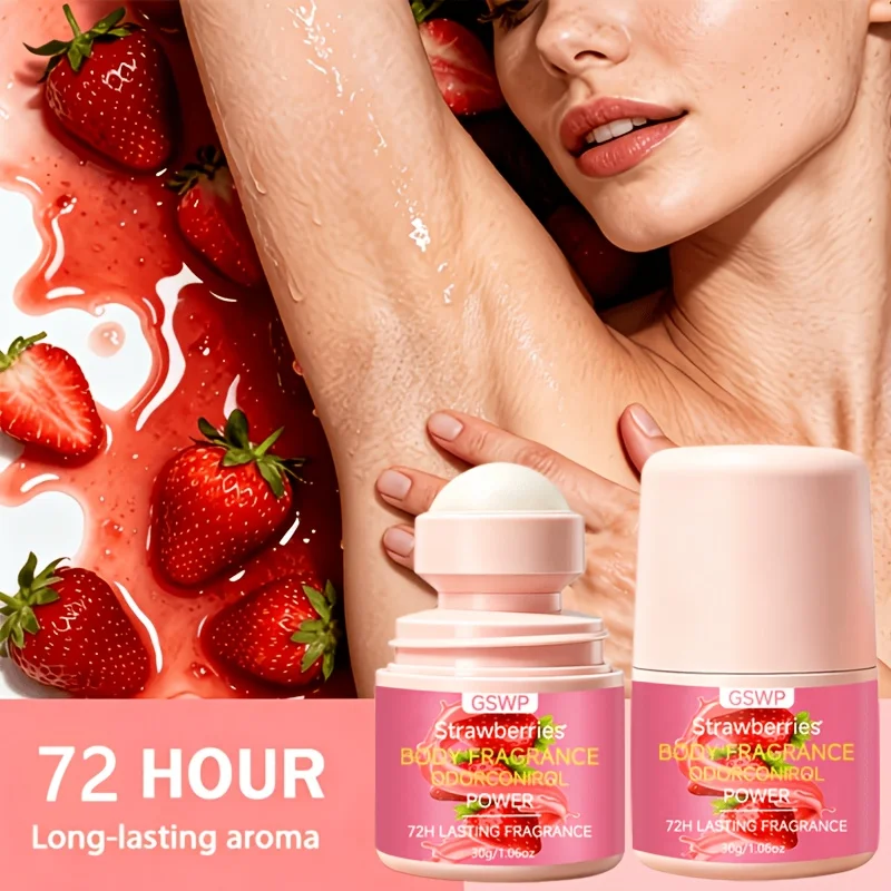 Desodorante de fresas GSWP, fragancia duradera, mantiene las axilas secas y frescas mientras controla el olor. 30g/60g