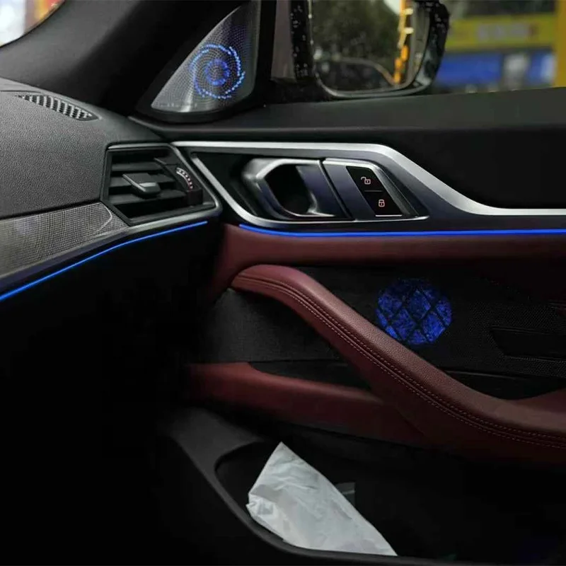 اكسسوارات السيارات المخصصة والجملة Led أضواء Interio المتكلم غطاء مضيئة لسيارات BMW 4 Series I4 M4 G22 G23 G26 G82 #5