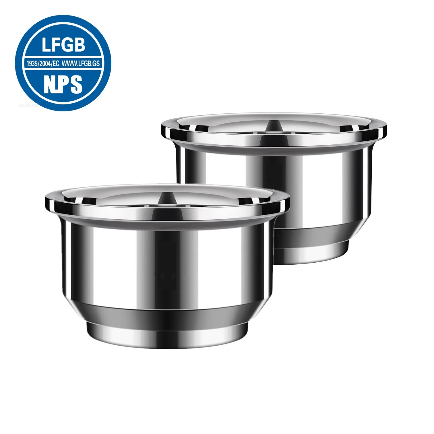 

2 Pieces of LFGB Certificated 316L Stainless Steel Baby Bowl Heat Insulating and Fall Resistant Food Container for Kids Feeding