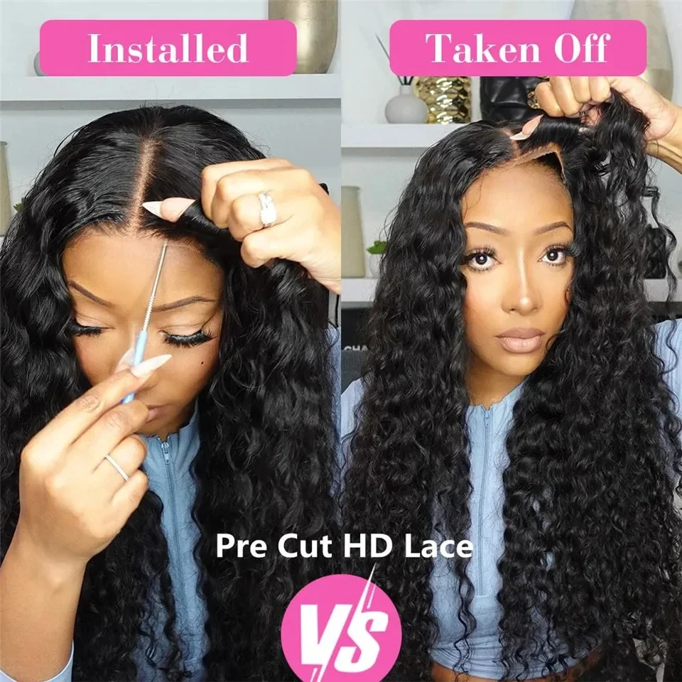 7x5 Glueless Curly Wigs Human Hair Kinky Curly Lace Front Wig 6x4 4x4 Ready To Wear Go Pre-Cut Lace Closure Wig Customized Wig