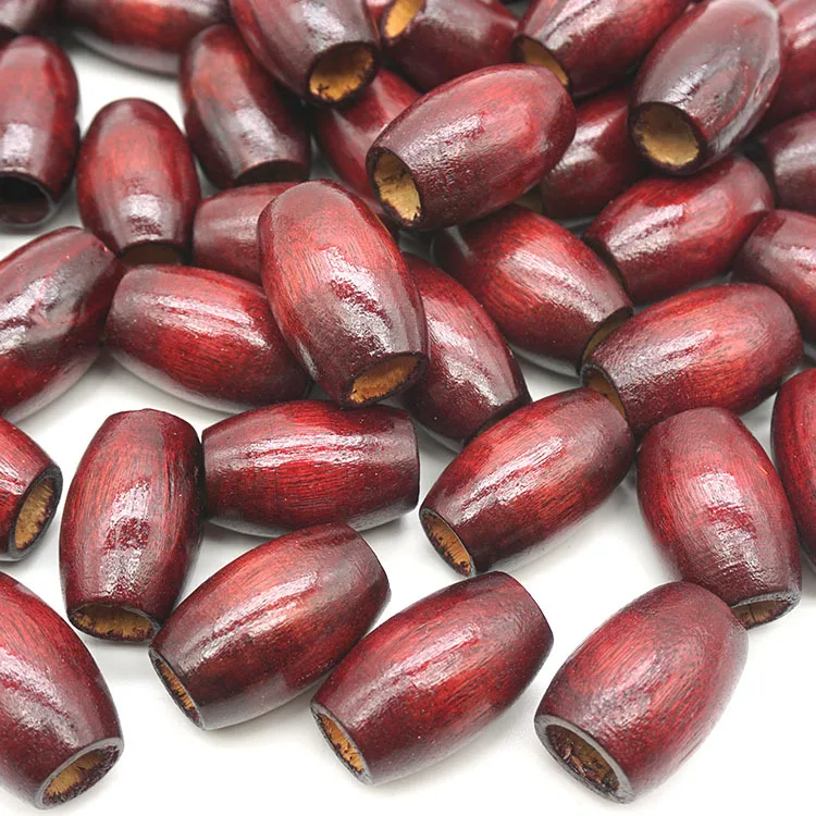 10Pcs/Pack 20*30mm Jujube Red Oval Large-hole Wooden Beads Rice Beads DIY Children\'s Toy Materials Jewelry Accessories