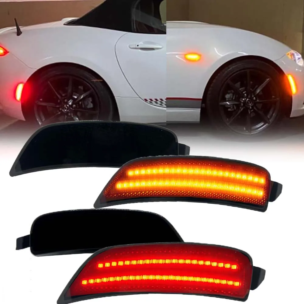 Red or Amber LED Side Marker Bumper Corner Turn Signal Light For Mazda Miata MX5 ND 2016 2017 2018-2021 Canbus Reflector Light