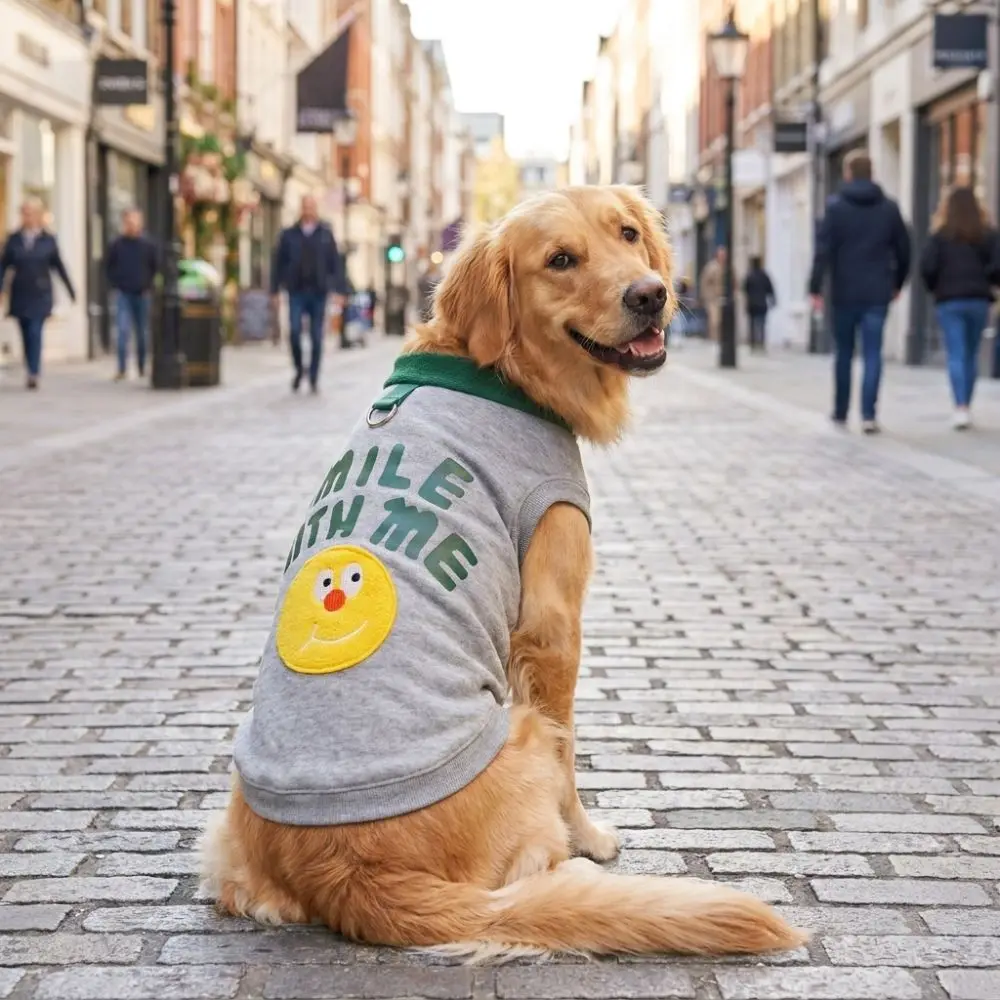 Cartoon Pattern Adorable Dog Vest Cozy Warm Pet Sweater Breathable Soft Fleece-lined Pet Sweatshirt Outdoor Walk