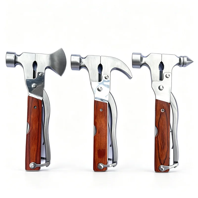 Multi-function Safety Hammer Camping Axe Pliers Tool 15-in-1 Outdoor Survival EDC Gear Car Emergency Escape Gift
